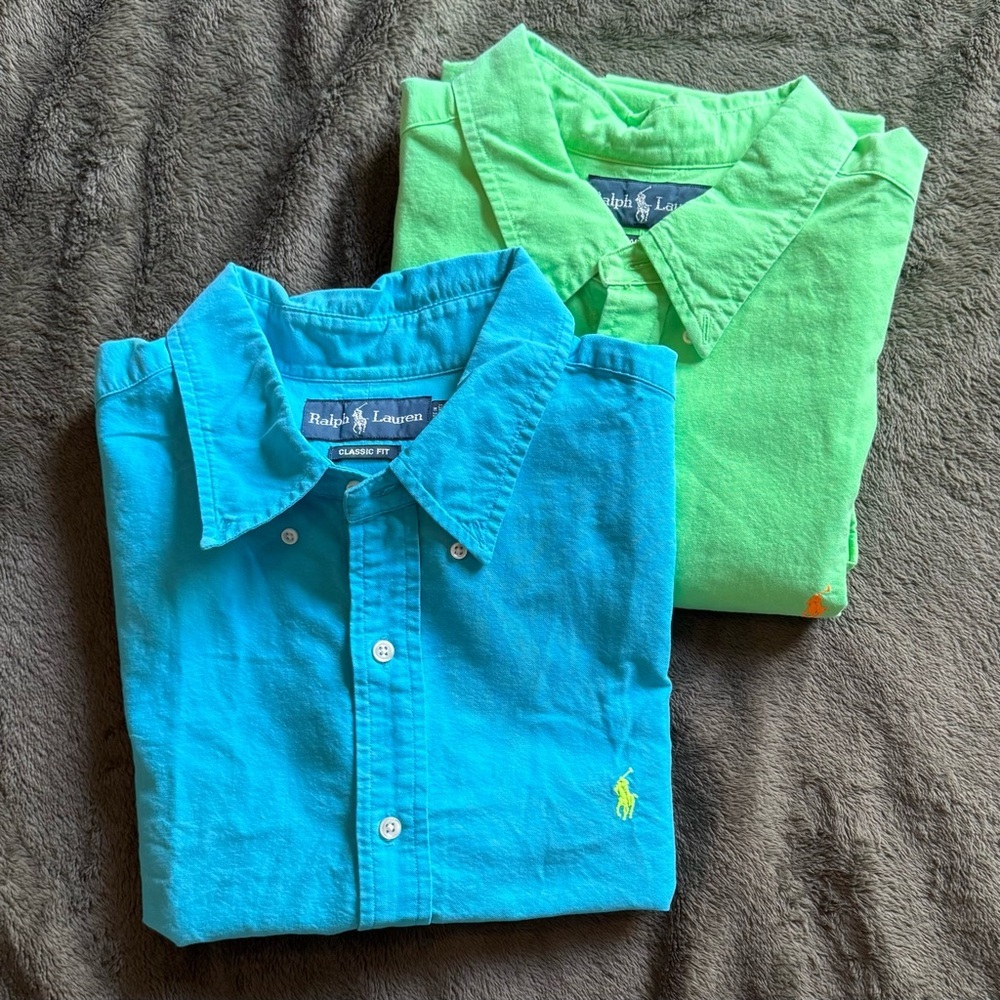 Ralph Lauren Classic Fit button-down shirts in size XXL Set of 2 100% Cotton